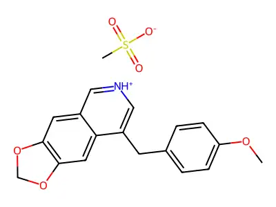 Isoquinoline, 4-(p-methoxybenzyl)-6,7-methylenedioxy-, methanesulfonate structure
