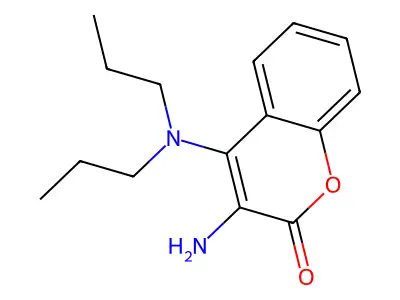 3-Amino-4-dipropylaminocoumarin structure