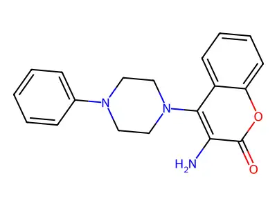 Coumarin, 3-amino-4-(4-phenyl-1-piperazinyl)- structure