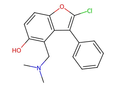 5-Benzofuranol, 2-chloro-4-(dimethylaminomethyl)-3-phenyl- structure