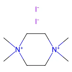 Tetramethylpiperazinium diiodide structure
