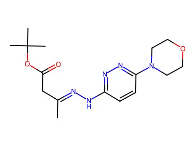 Tert-butyl 3-[(6-morpholin-4-ylpyridazin-3-yl)hydrazinylidene]butanoate structure