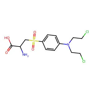 2-Amino-3-[4-[bis(2-chloroethyl)amino]phenyl]sulfonylpropanoic acid structure