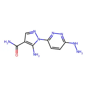 1H-Pyrazole-4-carboxamide, 5-amino-1-(6-hydrazino-3-pyridazinyl)- structure