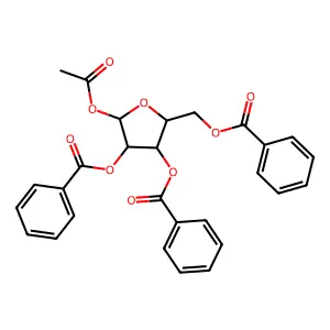 beta-D-Ribofuranose, 1-acetate 2,3,5-tribenzoate structure