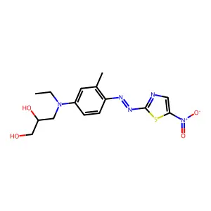 1,2-Propanediol, 3-(ethyl(3-methyl-4-((5-nitro-2-thiazolyl)azo)phenyl)amino)- structure