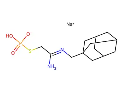 [2-(1-Adamantylmethylimino)-2-aminoethyl]sulfanylphosphonic acid structure