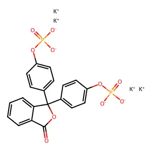 1(3H)-Isobenzofuranone, 3,3-bis(4-(phosphonooxy)phenyl)-, potassium salt (1:4) structure