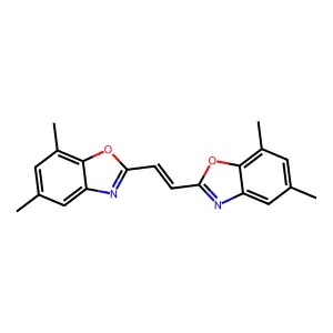 Benzoxazole, 2,2'-(1,2-ethenediyl)bis[5,7-dimethyl- structure