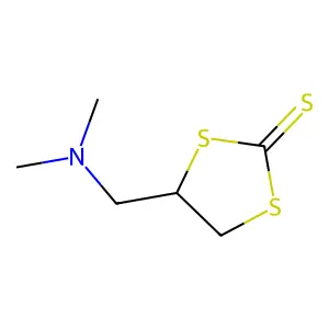 Carbonic acid, trithio-, cyclic (2-(dimethylamino)trimethylene) ester structure
