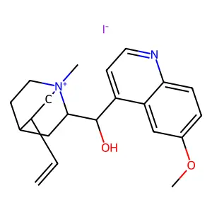 Cinchonan-1-ium, 9-hydroxy-6'-methoxy-1-methyl-, iodide, (6-alpha,9R)- structure