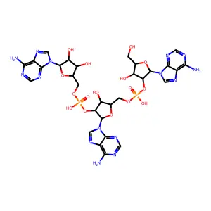 Adenylyl-(2'-5')-adenylyl-(2'-5')adenosine structure