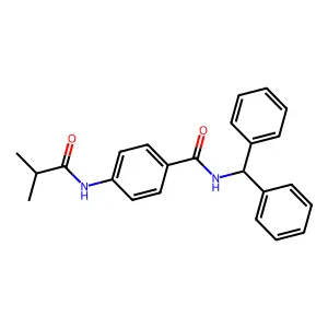 N-benzhydryl-4-(2-methylpropanoylamino)benzamide structure
