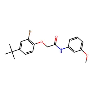 2-(2-bromo-4-tert-butylphenoxy)-N-(3-methoxyphenyl)acetamide structure