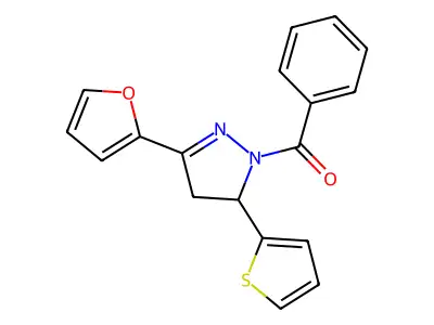 1-benzoyl-3-(2-furyl)-5-(2-thienyl)-4,5-dihydro-1H-pyrazole structure