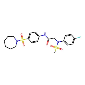 N-[4-(azepan-1-ylsulfonyl)phenyl]-2-(4-fluoro-N-methylsulfonylanilino)acetamide structure
