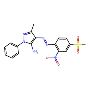 1H-Pyrazol-5-amine, 3-methyl-4-[[4-(methylsulfonyl)-2-nitrophenyl]azo]-1-phenyl- structure