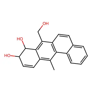 Benz(a)anthracene-8,9-diol, 8,9-dihydro-7-(hydroxymethyl)-12-methyl-, trans- structure