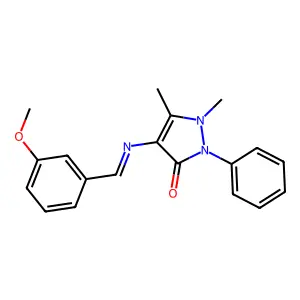 2,3-Dimethyl-4-(m-methoxybenzylideneamino)-1-phenyl-3-pyrazolin-5-one structure