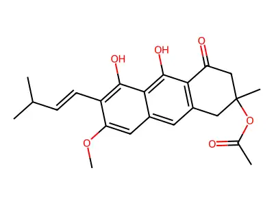 [5,10-dihydroxy-7-methoxy-2-methyl-6-[(E)-3-methylbut-1-enyl structure
