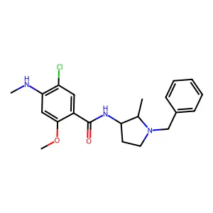 N-(1-benzyl-2-methylpyrrolidin-3-yl)-5-chloro-2-methoxy-4-(methylamino)benzamide structure