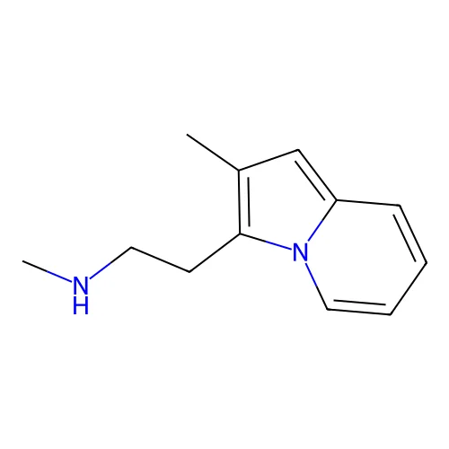 N-methyl-2-(2-methylindolizin-3-yl)ethanamine structure