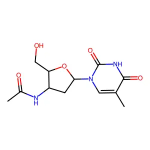 3'-Acetamido-2',3'-dideoxythymidine structure
