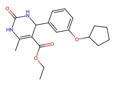 ethyl 4-(3-cyclopentyloxyphenyl)-6-methyl-2-oxo-3,4-dihydro-1H-pyrimidine-5-carboxylate structure