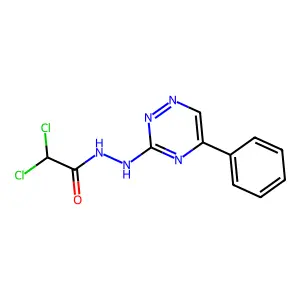 ACETIC ACID, DICHLORO-, 2-(5-PHENYL-3-as-TRIAZINYL)HYDRAZIDE structure