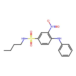 Benzenesulfonamide, N-butyl-3-nitro-4-(phenylamino)- structure