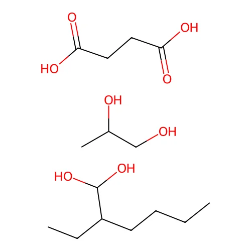 2-Ethylhexane-1,1-diol; propane-1,2-diol; succinic acid structure