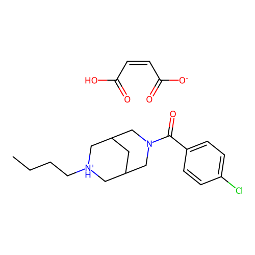3,7-Diazabicyclo(3.3.1)nonane, 7-butyl-3-(p-chlorobenzoyl)-, fumarate structure