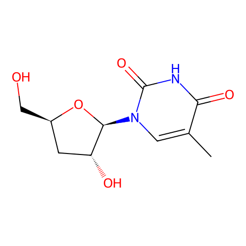 5-Methyl-3'-deoxyuridine structure