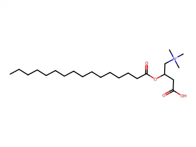 3-Carboxy-2-(hexadecanoyloxy)-N,N,N-trimethylpropan-1-aminium structure
