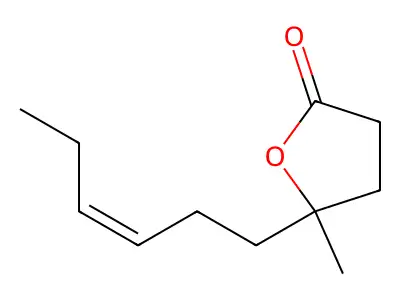 5-Hex-3-enyl-5-methyloxolan-2-one structure