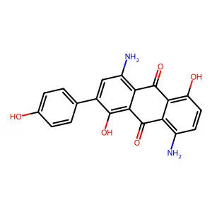9,10-Anthracenedione, 4,8-diamino-1,5-dihydroxy-2-(4-hydroxyphenyl)- structure