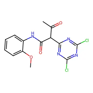1,3,5-Triazine-2-acetamide, alpha-acetyl-4,6-dichloro-N-(2-methoxyphenyl)- structure