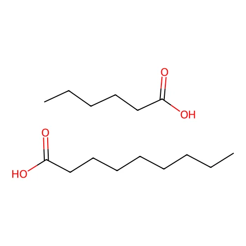 Hexanoic acid;nonanoic acid structure
