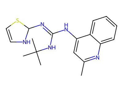 N-tert-Butyl-N''-(2,3-dihydro-1,3-thiazol-2-yl)-N'-(2-methylquinolin-4(1H)-ylidene)guanidine structure