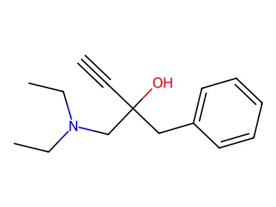 Benzeneethanol, alpha-((diethylamino)methyl)-alpha-ethynyl- structure