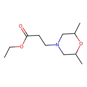 Ethyl 2,6-dimethyl-4-morpholinepropionate structure