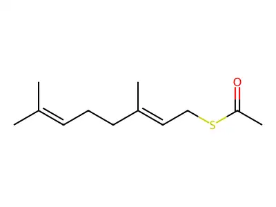 S-(3,7-dimethylocta-2,6-dienyl) ethanethioate structure
