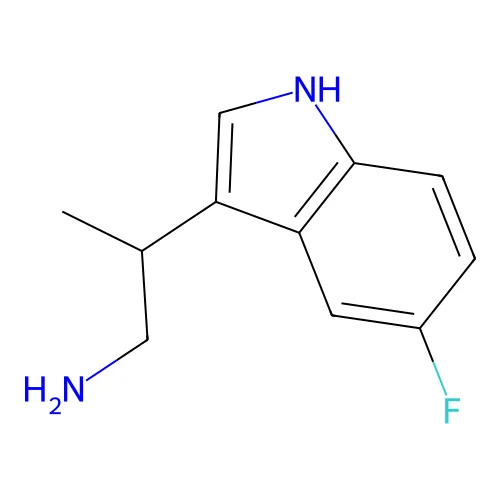 2-(5-fluoro-1H-indol-3-yl)propan-1-amine structure