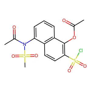 2-Naphthalenesulfonyl chloride, 5-[acetyl(methylsulfonyl)amino]-1-(acetyloxy)- structure