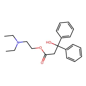 3,3-Diphenyl-3-hydroxypropionic acid diethylaminoethyl ester structure