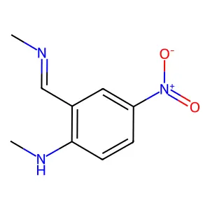 Benzenamine, N-methyl-2-[(methylimino)methyl]-4-nitro- structure