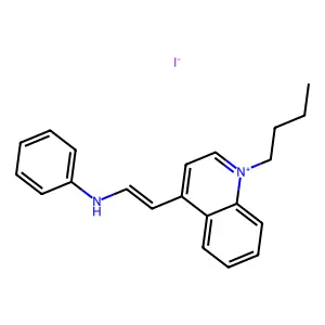 Quinolinium, 1-butyl-4-(2-(phenylamino)ethenyl)-, iodide (1:1) structure
