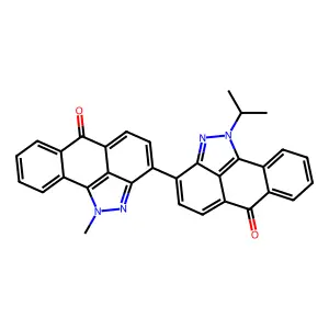 [3,3'-Bianthra[1,9-cd]pyrazole]-6,6'(1H,1'H)-dione, 1-methyl-1'-(1-methylethyl)- structure