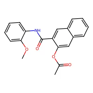 2-(N-(o-Methoxyphenyl)carbamoyl)-3-naphthyl acetate structure