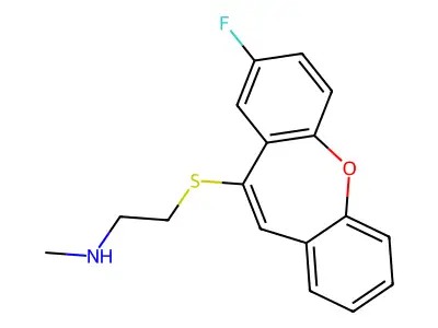 2-[(2-Fluorodibenzo[b,f]oxepin-10-yl)sulfanyl]-N-methylethan-1-amine structure